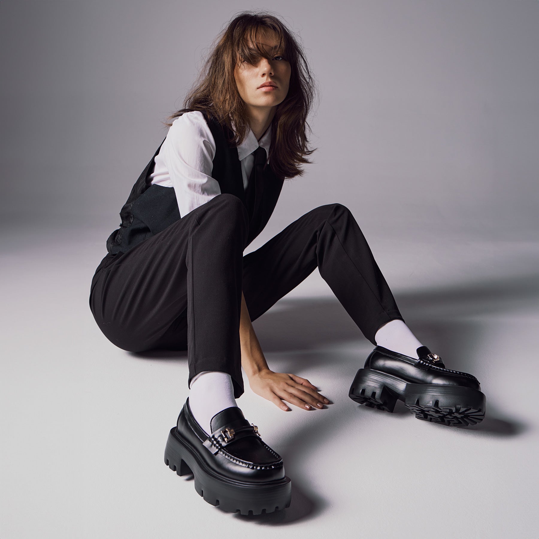 Favela Rolsa Loafers Chunky με Τόκα - Μαύρα