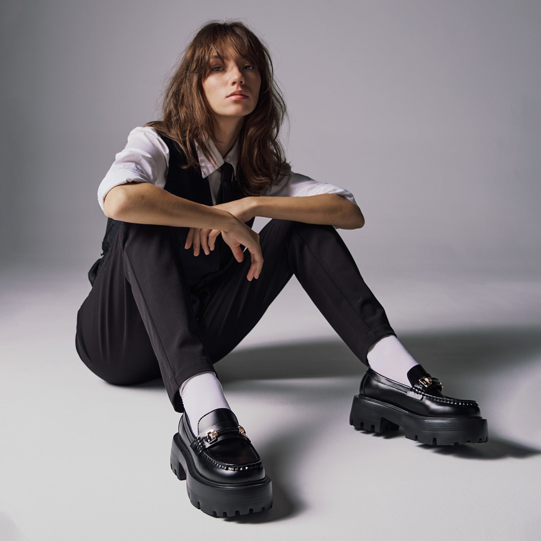 Favela Rolsa Loafers Chunky με Τόκα - Μαύρα