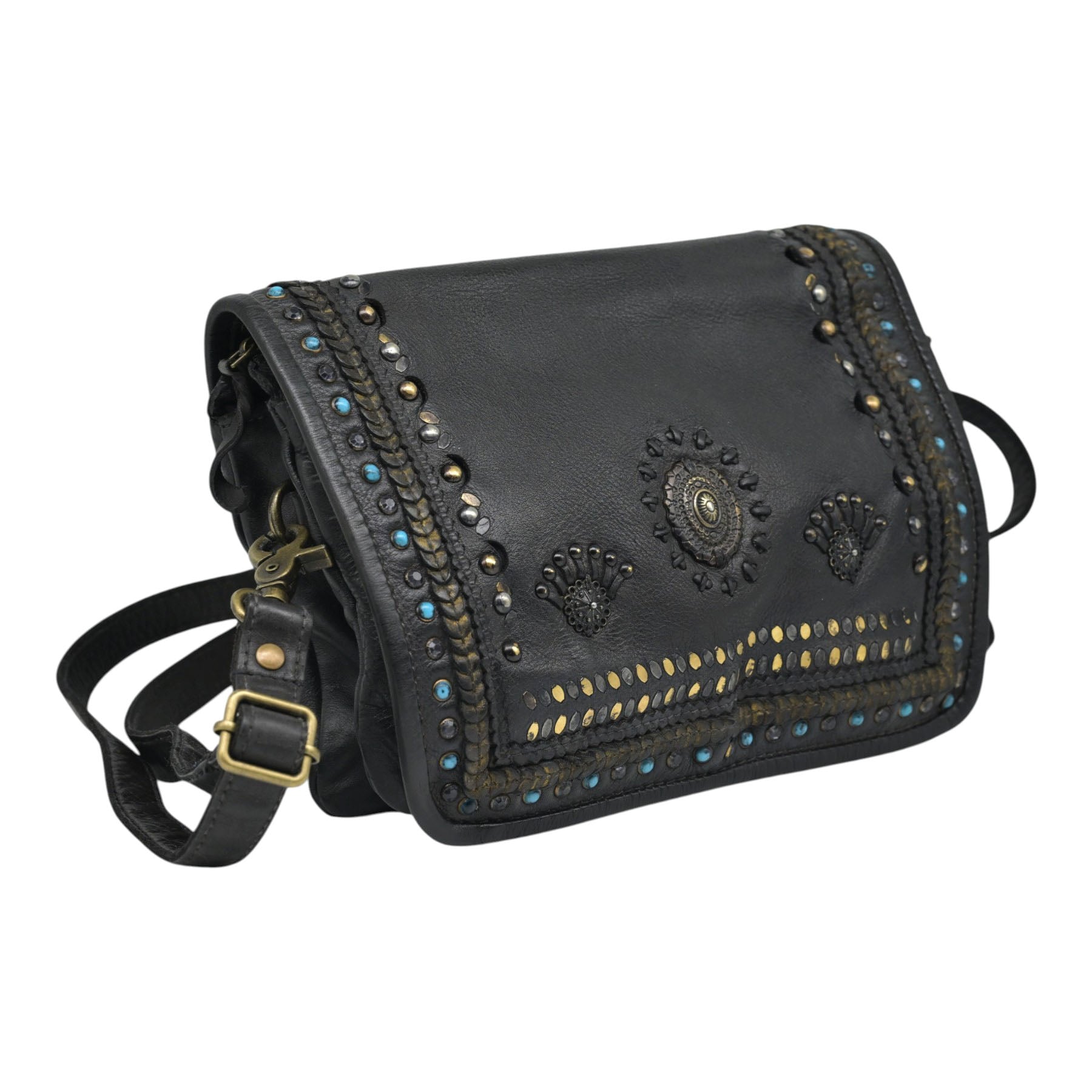 Frau B933 Τσάντα Χιαστή Boho - Mαύρη