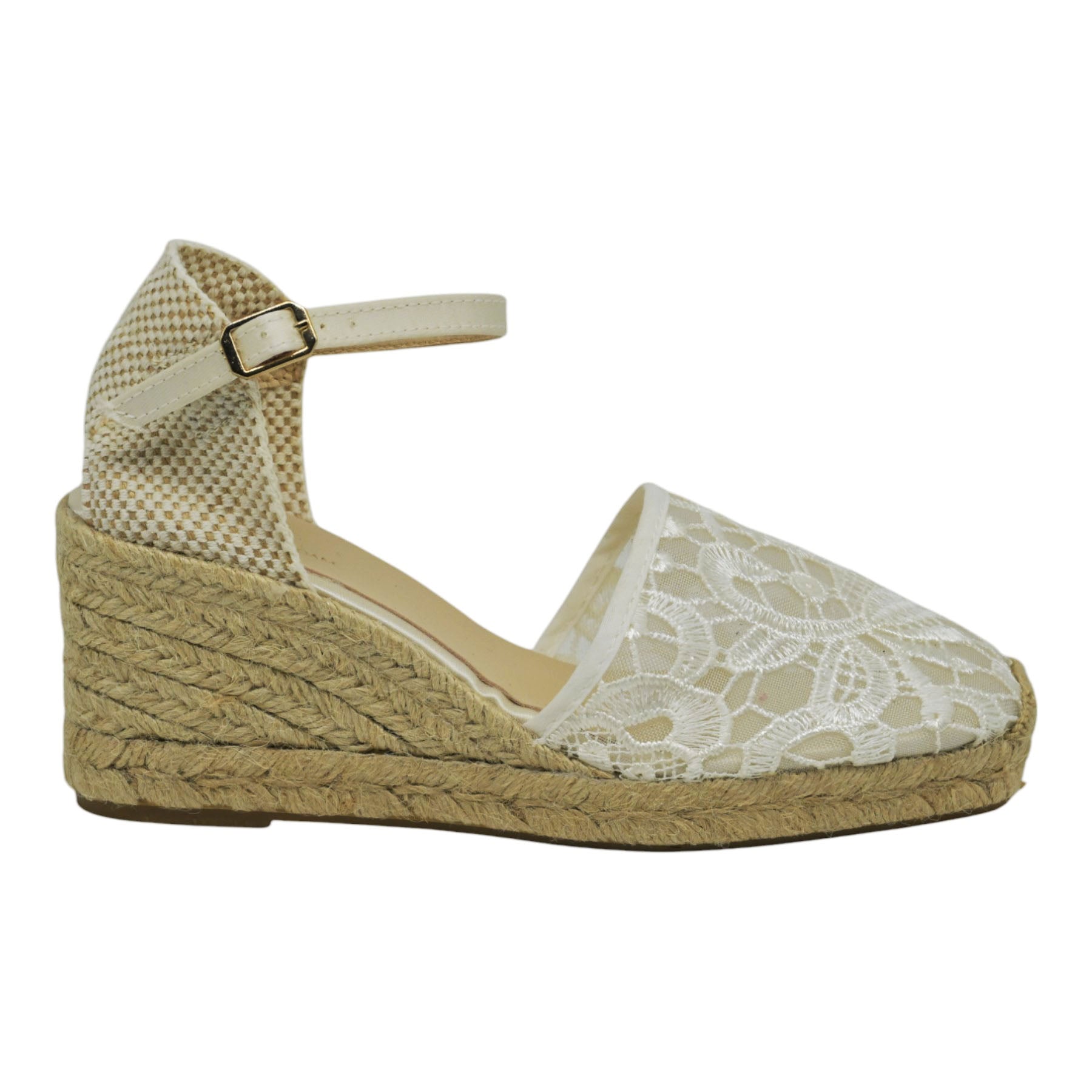 Gabrielle Ledam Aura Πλατφόρμες Εσπαντρίγιες με Δαντέλα - Άσπρο