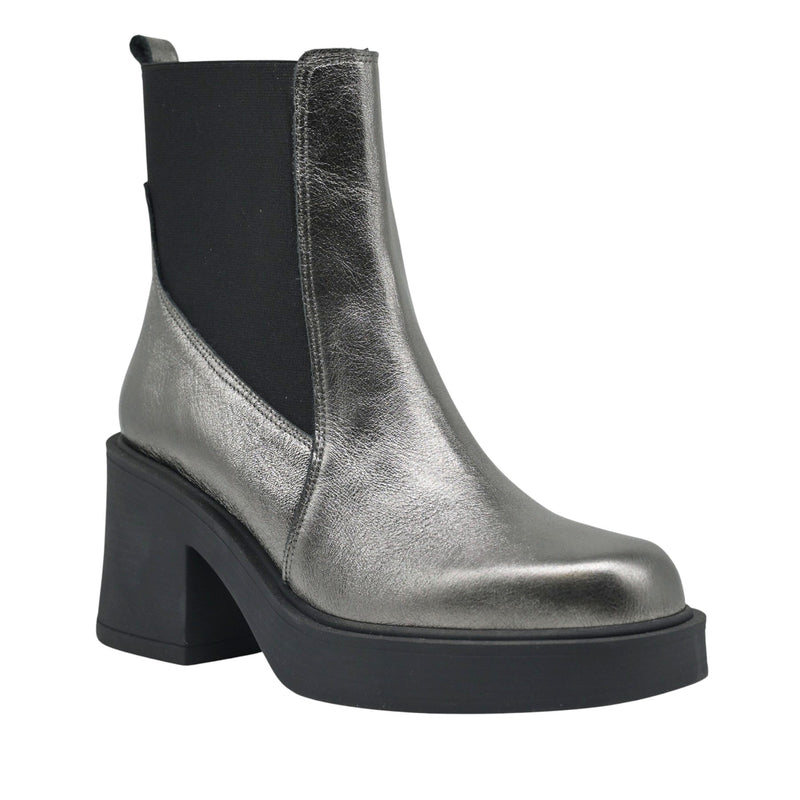 Galleria di Scarpe Lola Μποτάκια Chelsea με Χοντρό Τακούνι - Ατσαλί