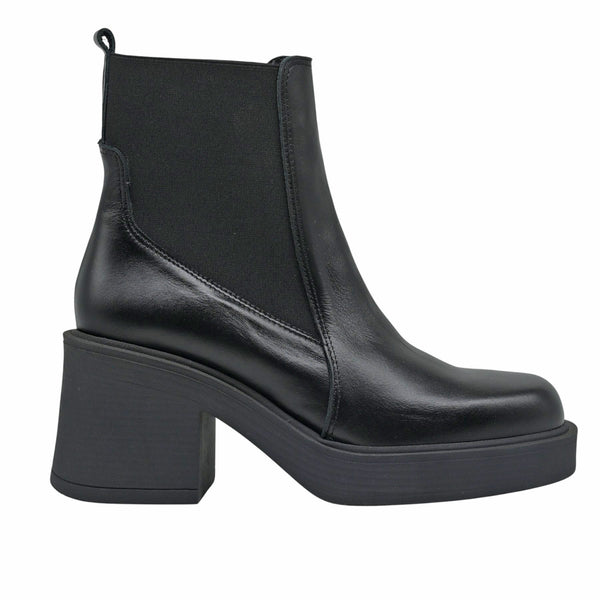 Galleria di Scarpe Lola Μποτάκια Chelsea με Χοντρό Τακούνι - Μαύρα