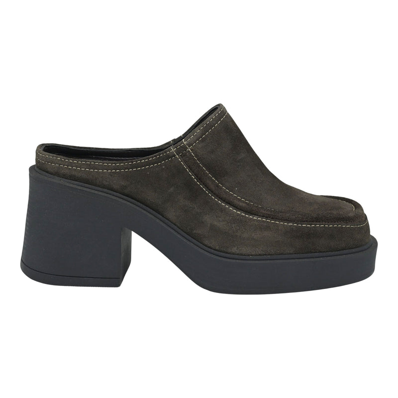 Galleria di Scarpe SAMIE Mules με Χοντρό Τακούνι - Καφέ Σουέντ