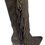 Galleria Di Scarpe Sharon Μπότες Western με Κρόσια - Καφέ Σουέντ