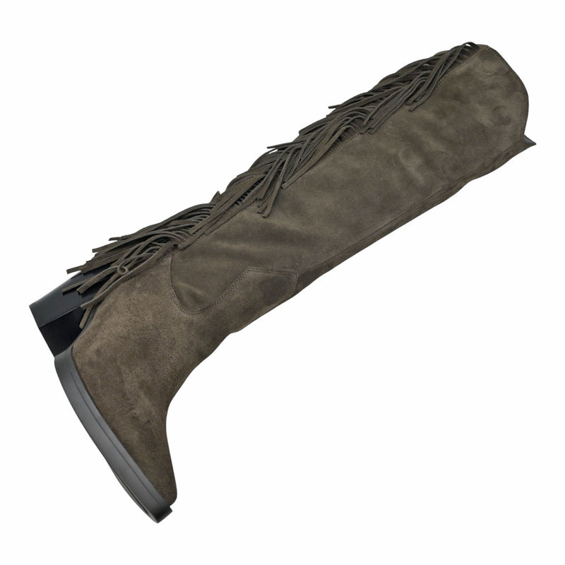 Galleria Di Scarpe Sharon Μπότες Western με Κρόσια - Καφέ Σουέντ