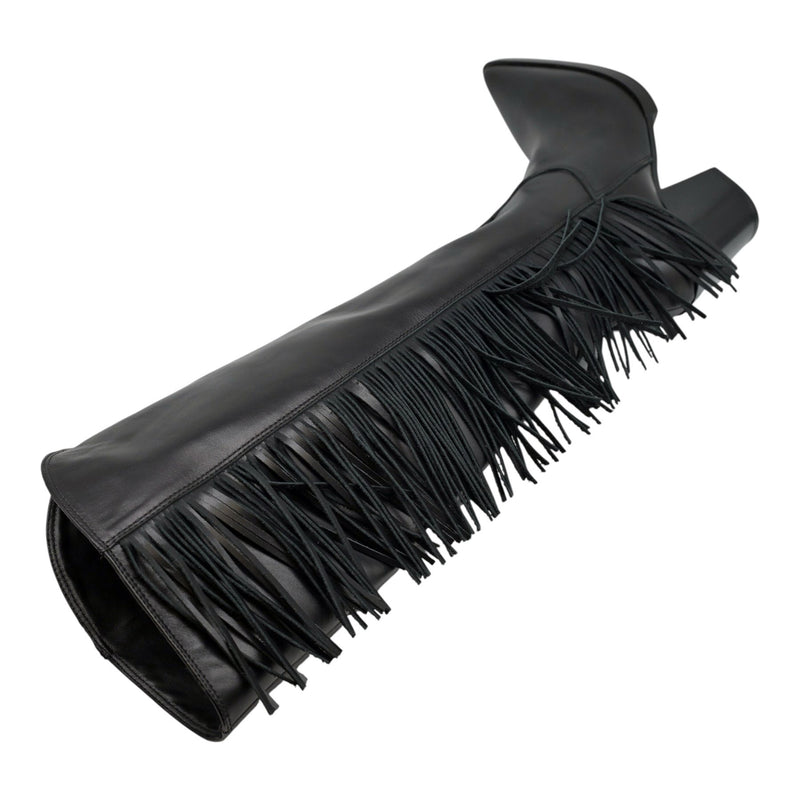 Galleria Di Scarpe Sharon Μπότες Western με Κρόσια - Μαύρες