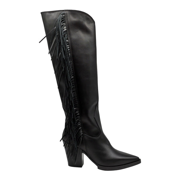 Galleria Di Scarpe Sharon Μπότες Western με Κρόσια - Μαύρες