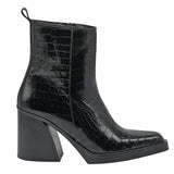 Galleria di Scarpe Teo 103 Μποτάκια Ανάγλυφα με Χοντρό Τακούνι - Μαύρα