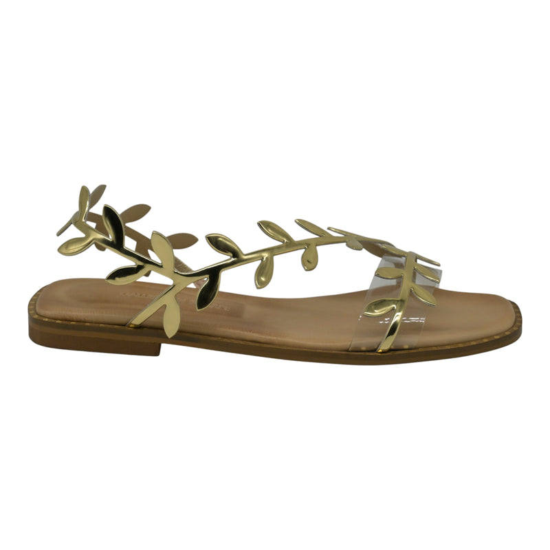 Galleria di Scarpe 25/8 Φλατ Σανδάλια με Διακοσμητικά Φύλλα - Χρυσό