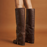 Gianni Crasto 8693 Μπότες Flap με Εξωτερικό Zip - Καφέ Δέρμα