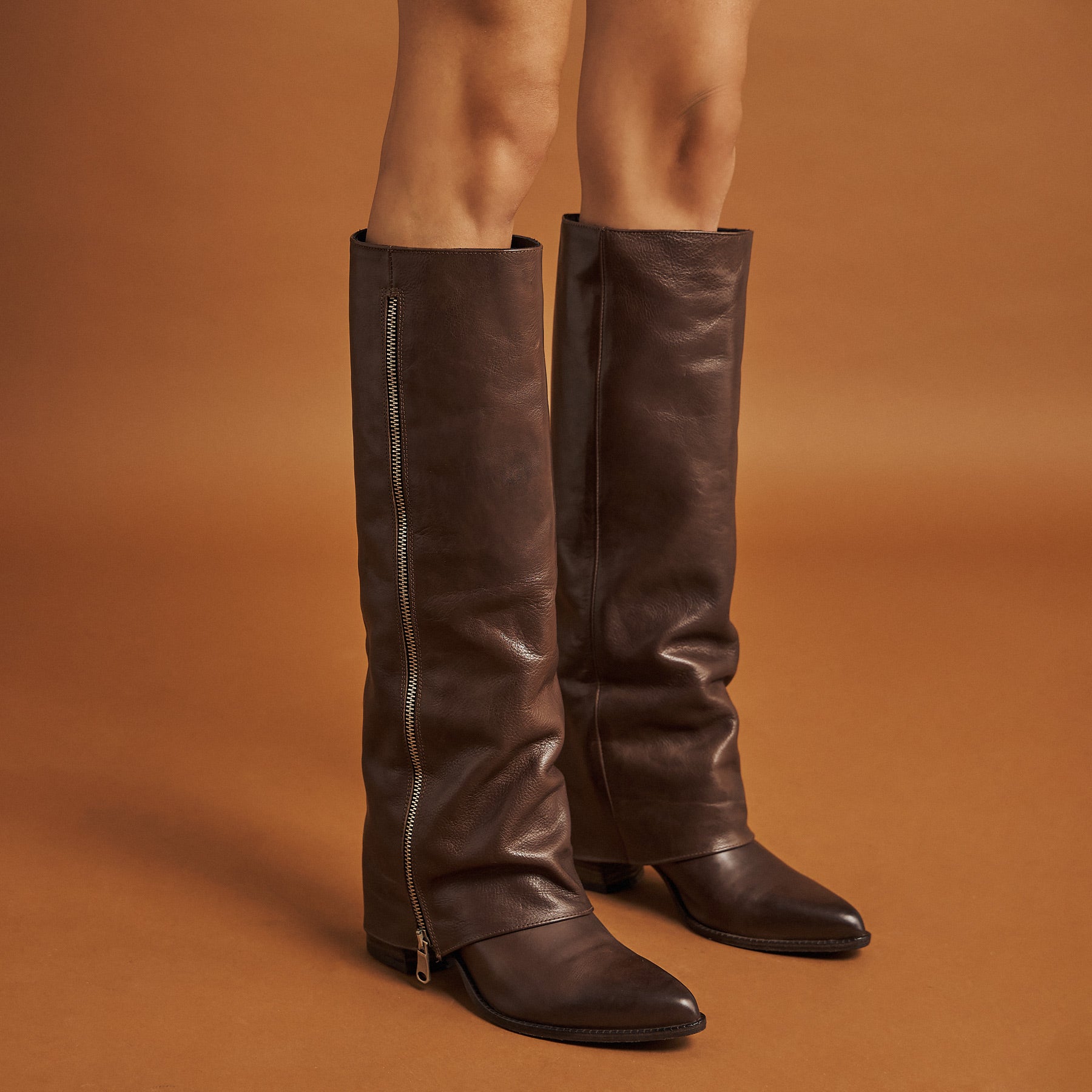 Gianni Crasto 8693 Μπότες Flap με Εξωτερικό Zip - Καφέ