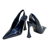 Jeffrey Campbell Alimony Pat Slingback Γόβες με Μύτη - Μπλέ Λουστρίν