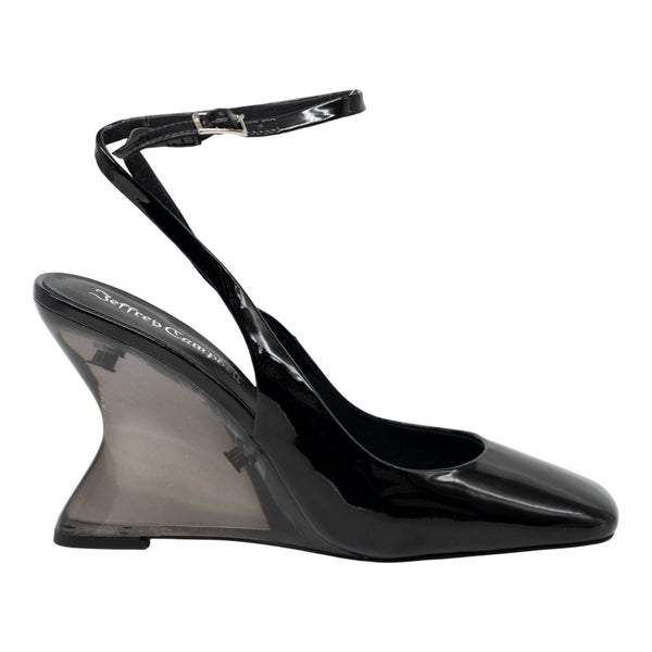 Jeffrey Campbell Favrile Slingback Γόβες με Πλατφόρμα - Μαύρο Λουστρίν