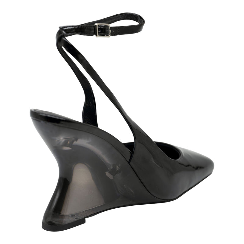 Jeffrey Campbell Favrile Slingback Γόβες με Πλατφόρμα - Μαύρο Λουστρίν