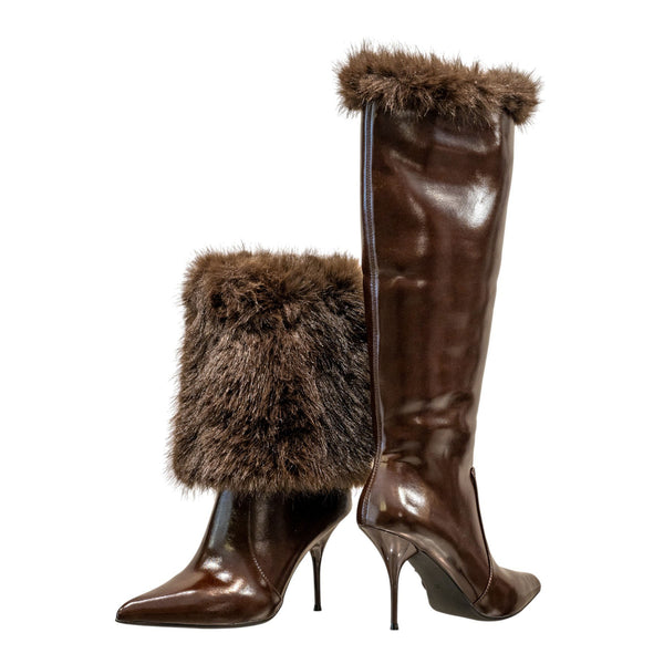 Jeffrey Campbell Hirsute Μπότες Στιλέτο με Εσωτερική Επένδυση - Καφέ