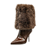Jeffrey Campbell Hirsute Μπότες Στιλέτο με Εσωτερική Επένδυση - Καφέ