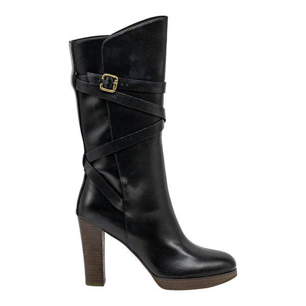 Jeffrey Campbell Vestige Μπότες με Λουράκι και Τακούνι - Μαύρες