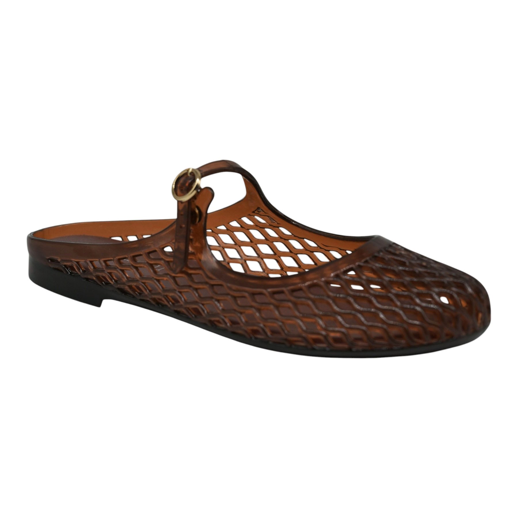 Jeffrey Campbell Adrorable Mules Jelly Διάτρητα με Λουράκι - Καφέ