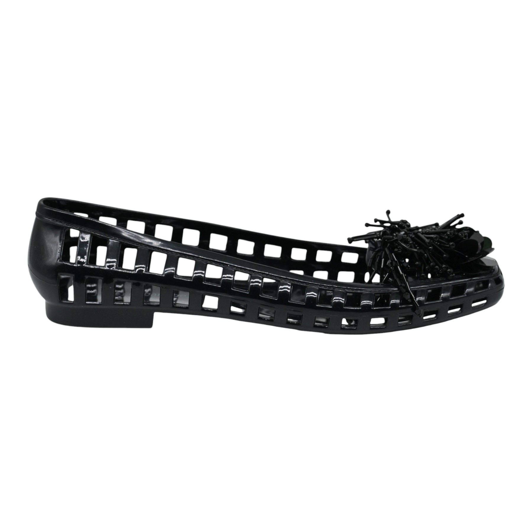 Jeffrey Campbell Danceteria Μπαλαρίνες Jelly Διάτρητες με Χάντρες - Μαύρες