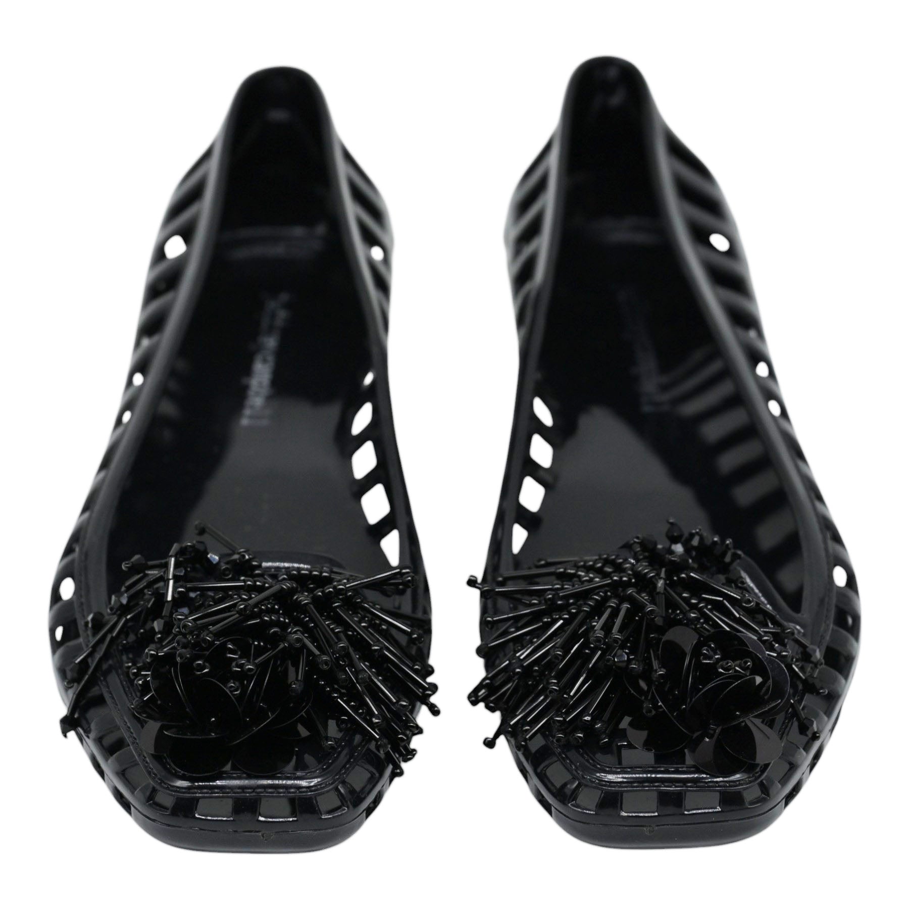 Jeffrey Campbell Danceteria Μπαλαρίνες Jelly Διάτρητες με Χάντρες - Μαύρες
