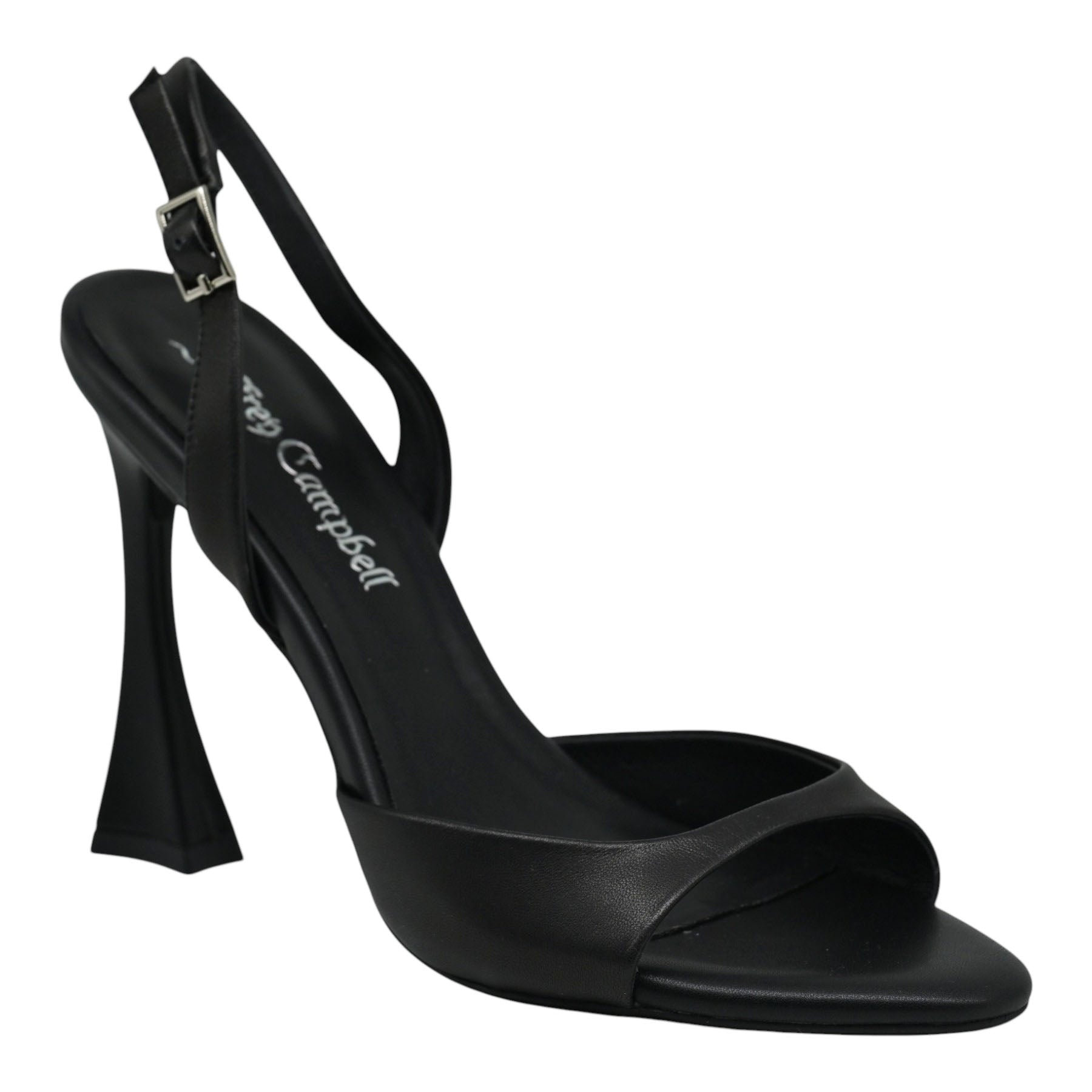 Jeffrey Campbell Jirachi Γόβες Slingback με Τακούνι Καμπάνα - Μαύρες