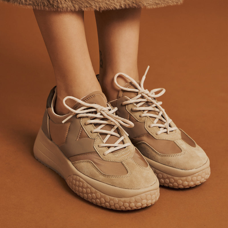 Keh Noo 9768 Vintage Sneakers Δίπατα - Nut