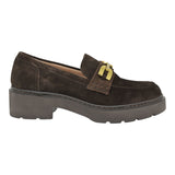 Unisa Josa Loafers με Χρυσή Τόκα - Καφέ Σουέντ
