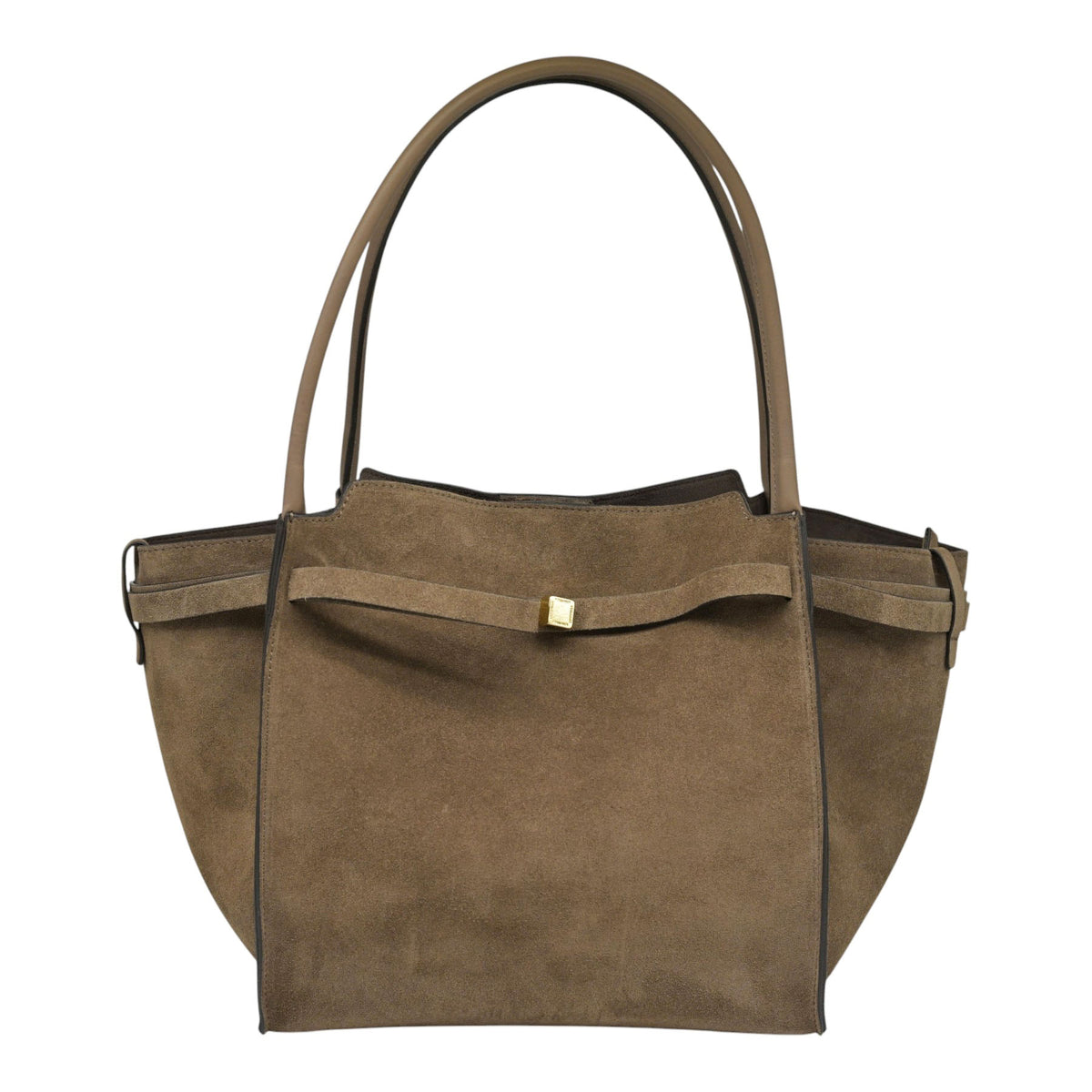 Loristella 3129 CA Τσάντα Tote με Διακοσμητικό Λουράκι - Taupe Σουέντ