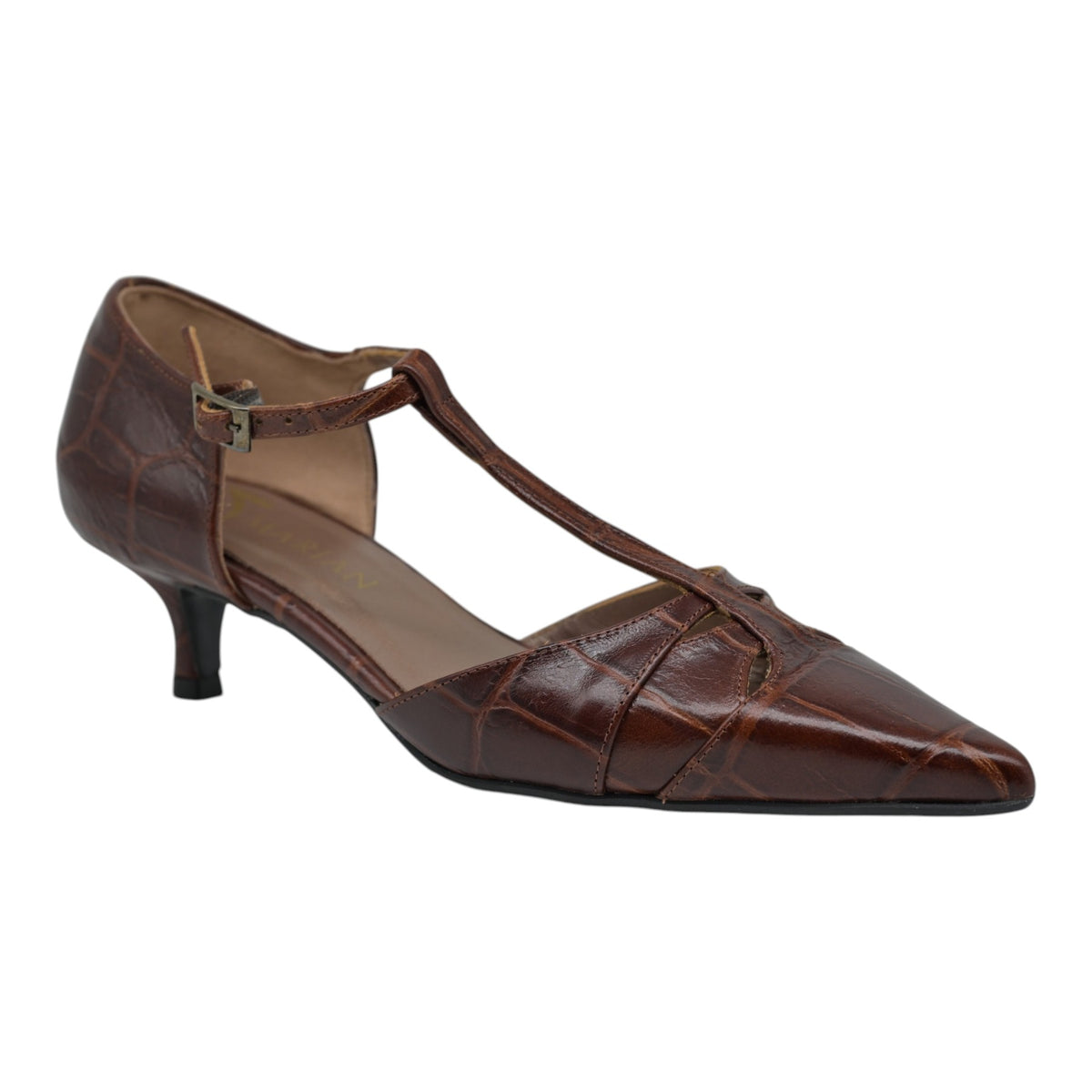 Marian 1302 Γοβάκια Ανάγλυφα με T-strap - Marron