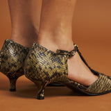 Marian 1302 Γόβες με Ανοιχτό Κουνεπιέ - Kaki Δέρμα