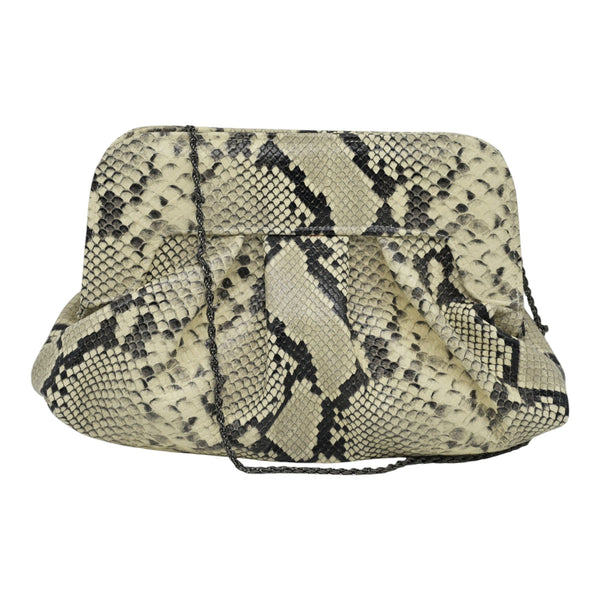 Marian 307 Τσάντα Pouch - Εκρού με Μαύρο