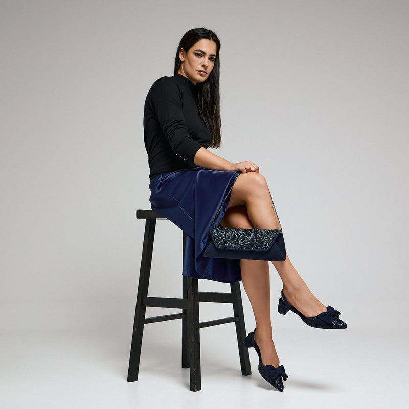 Marian 310 Τσάντα Φάκελος - Μπλε Σουέντ