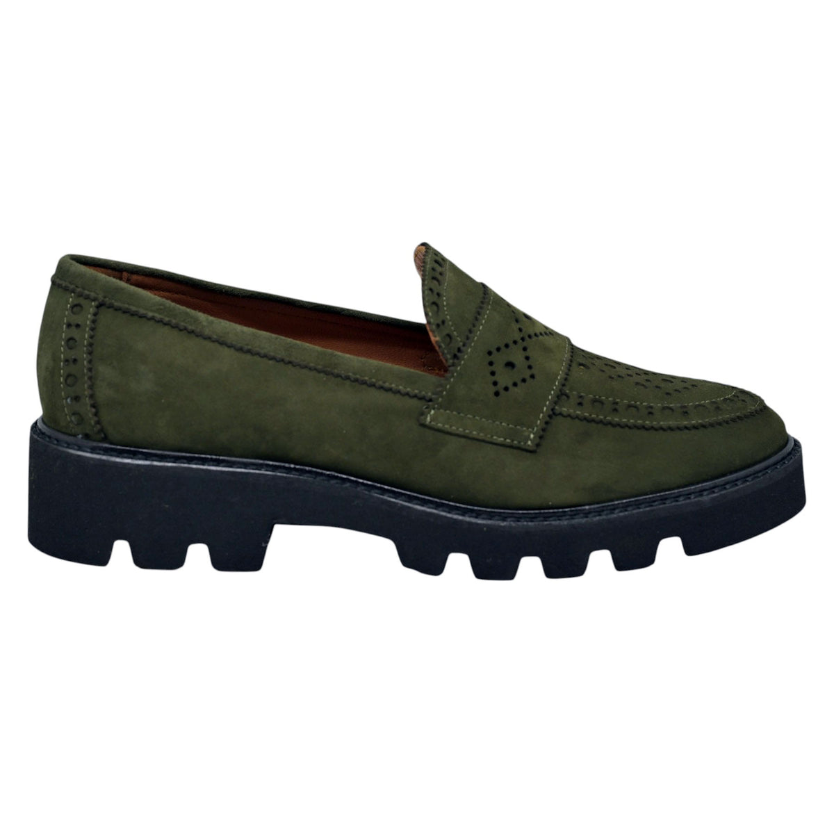 Marian 63501 Loafers με Chunky Σόλα - Khaki Σουέντ