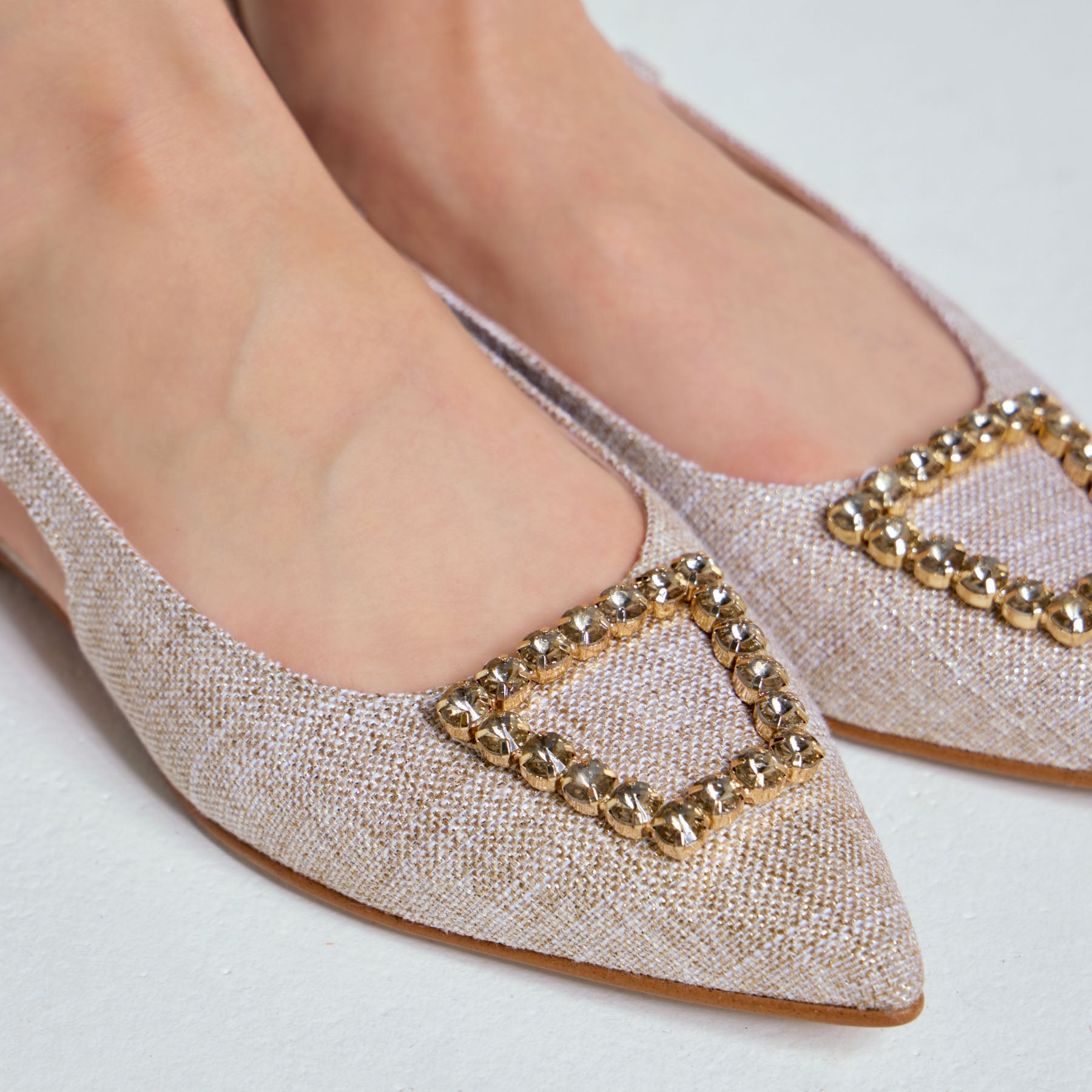 Marian 1906 Slingback Μπαλαρίνες με Κόσμημα - Μπεζ