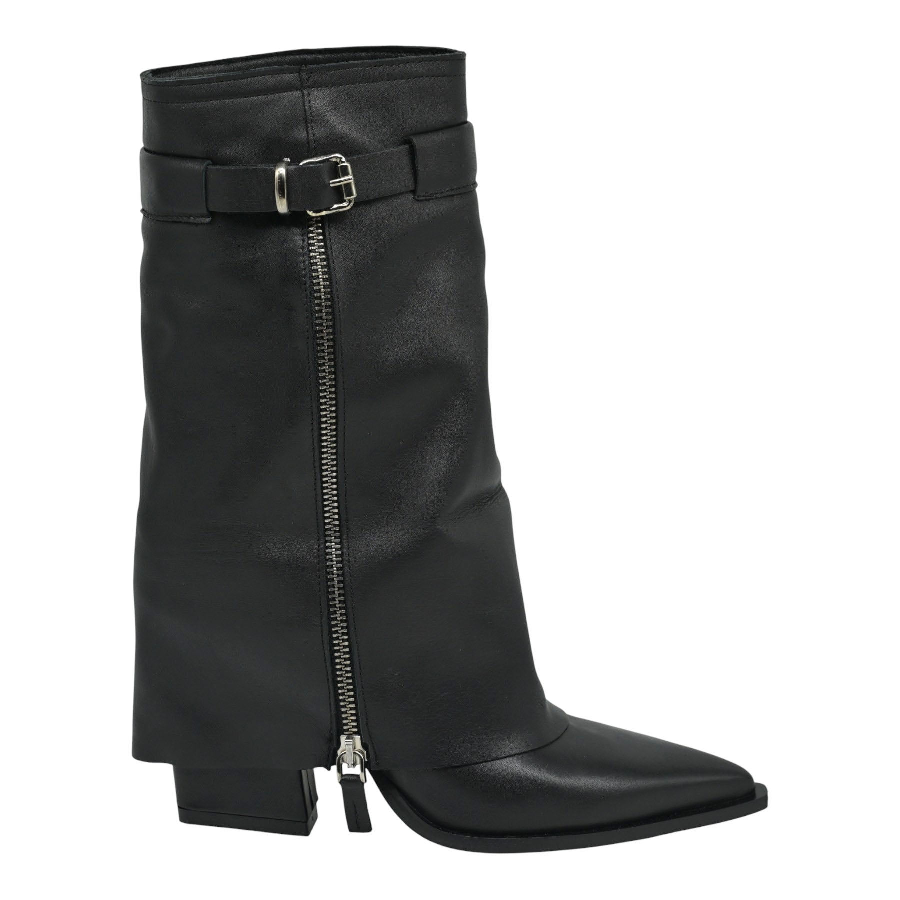 Mimmu 2726 Μπότες Fold Over με Αγκράφα - Μαύρες