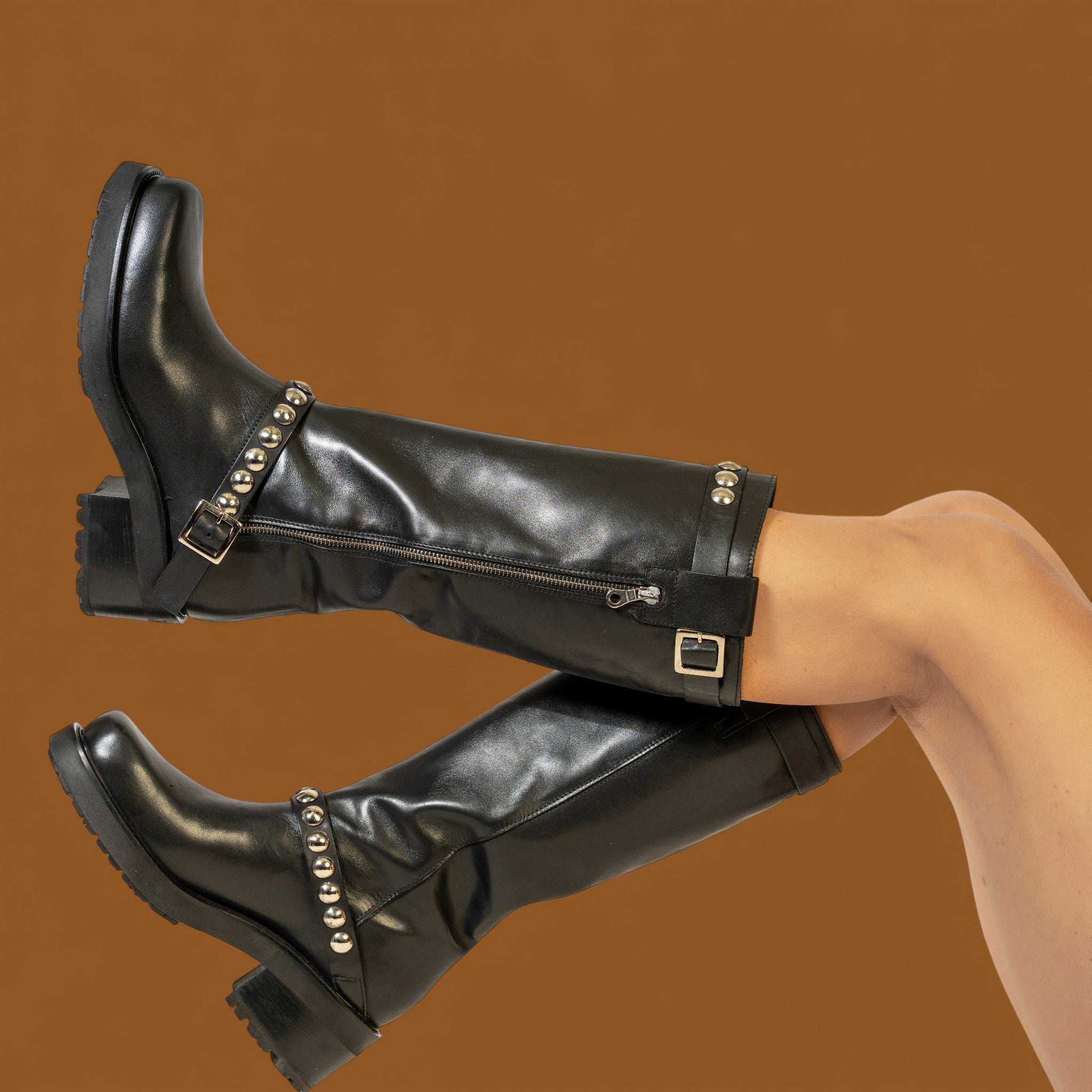 Mimmu 607 Μπότες Biker με Τρουκς - Μαύρες