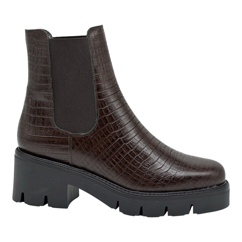 Mourtzi 40804 Μποτάκια Chelsea Ανάγλυφα - Καφέ