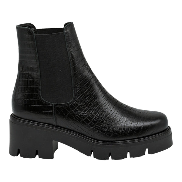 Mourtzi 40804 Μποτάκια Chelsea Ανάγλυφα - Μαύρα