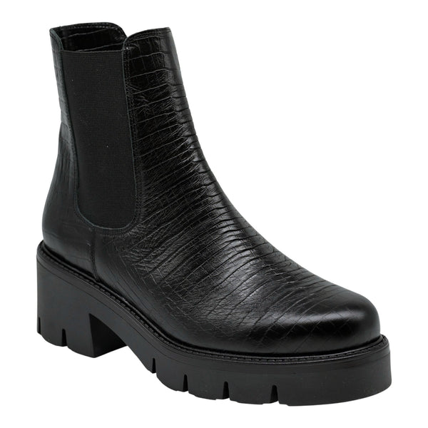 Mourtzi 40804 Μποτάκια Chelsea Ανάγλυφα - Μαύρα