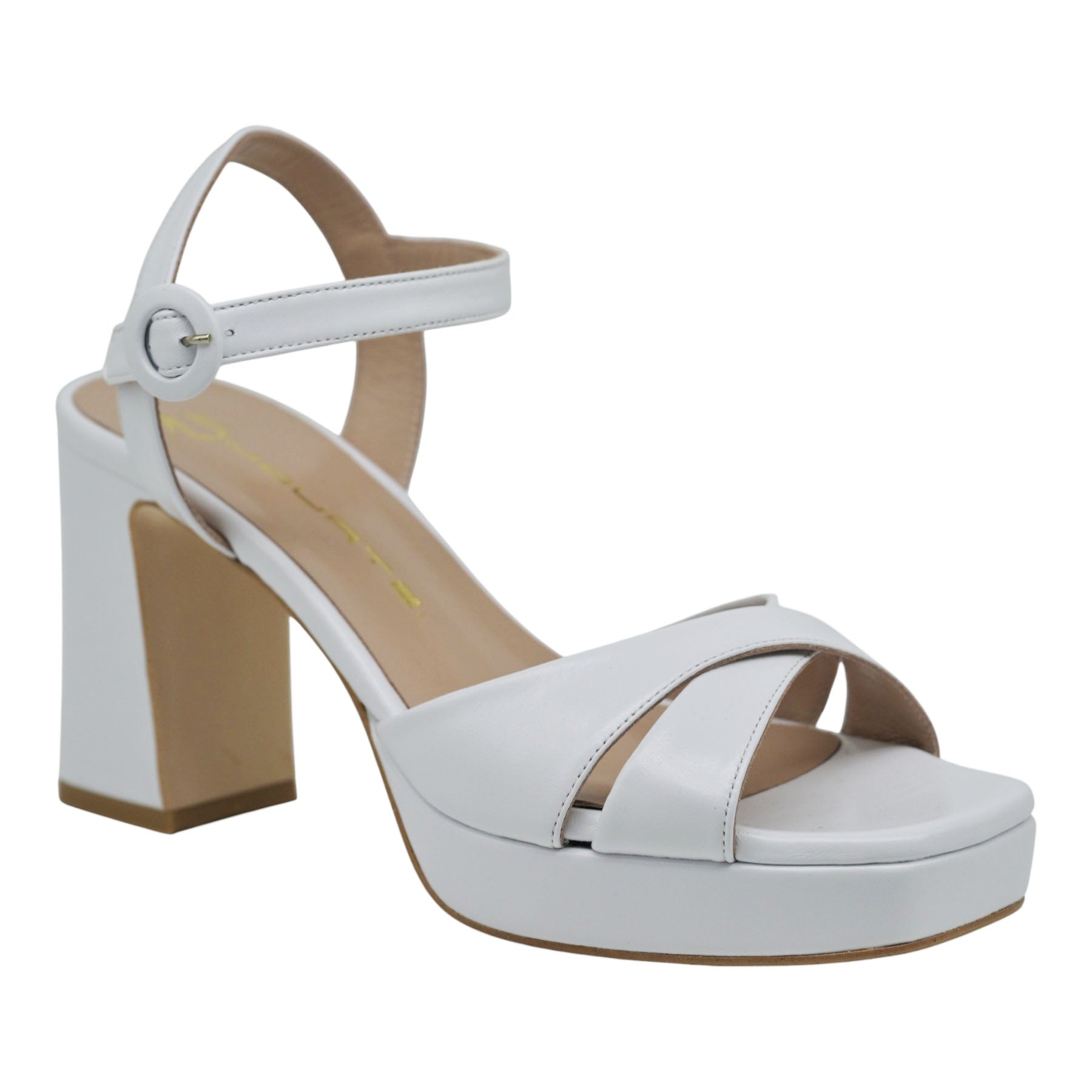 Mourtzi 553G08 Πέδιλα με Λουράκια Χιαστί και Φιάπα - Άσπρα