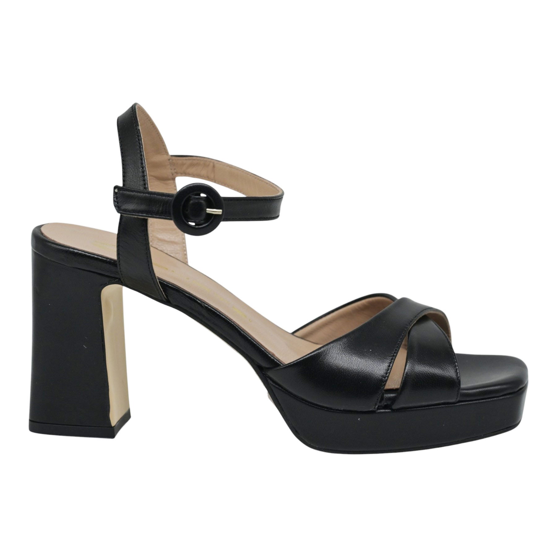 Mourtzi 553G08 Πέδιλα με Λουράκια Χιαστί και Φιάπα - Μαύρα