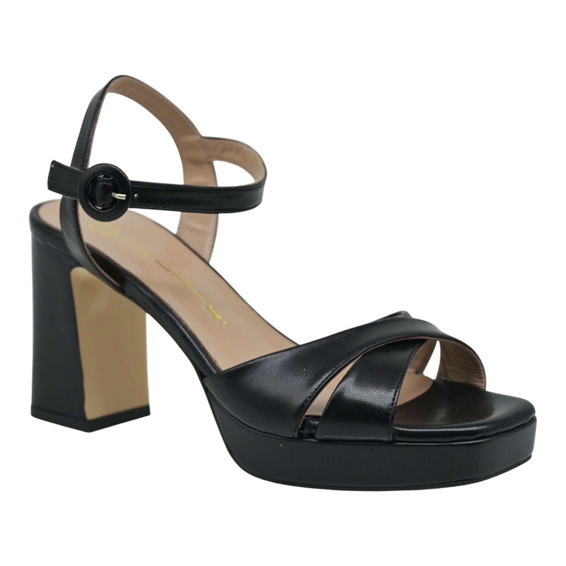 Mourtzi 553G08 Πέδιλα με Λουράκια Χιαστί και Φιάπα - Μαύρα