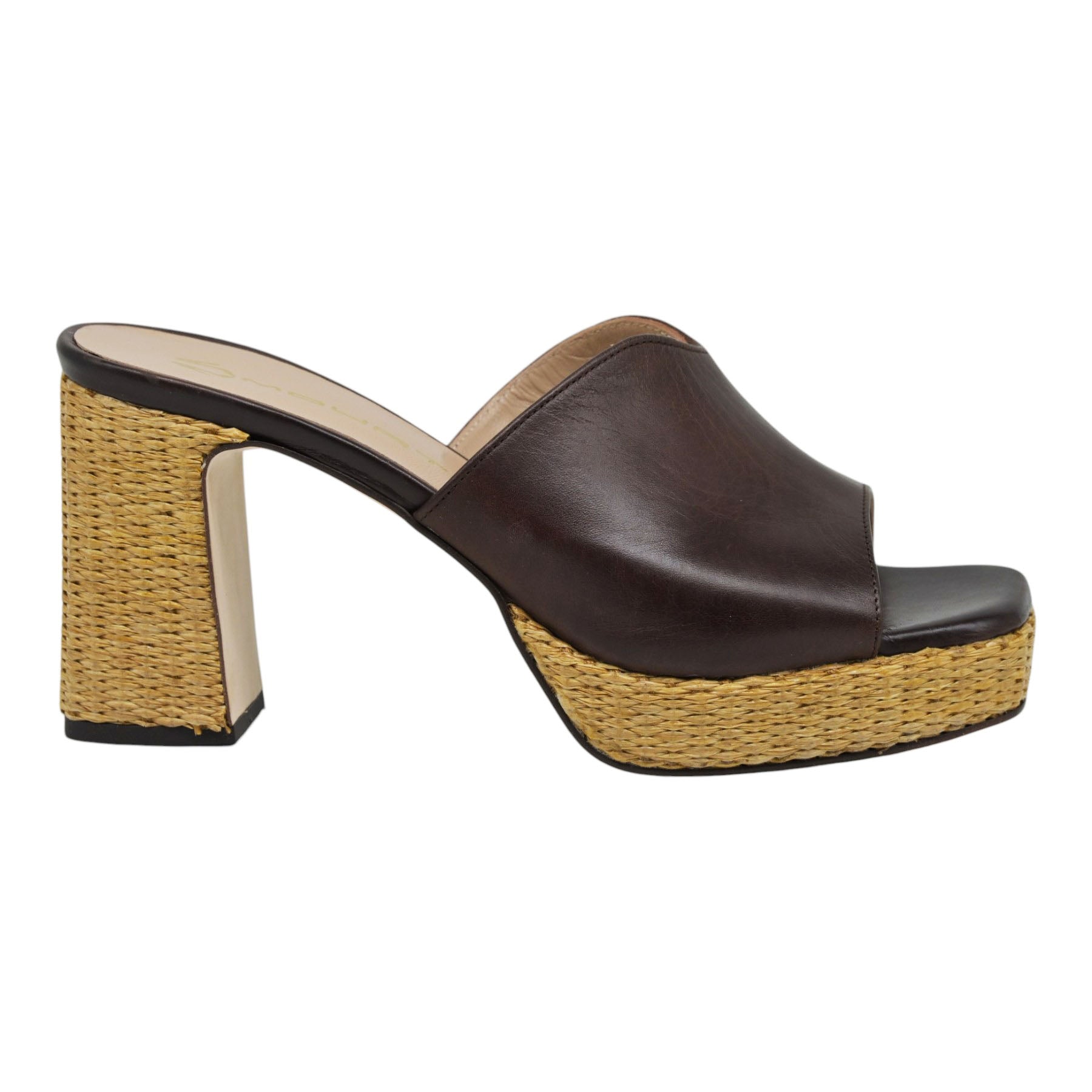 Mourtzi 553G17 Πέδιλα Slingback με Ψάθα - Καφέ Σουέντ