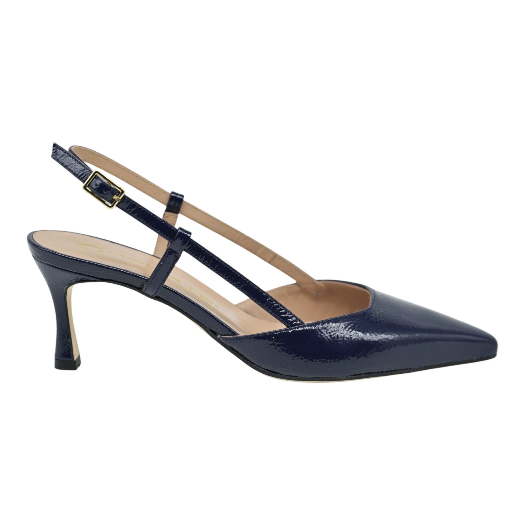 Mourtzi 56106 Γοβάκια Slingback με Λουράκια - Navy Λουστρίν