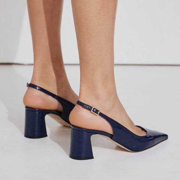 Mourtzi 561Z05 Γοβάκια Slingback - Μπλε Λουστρίν