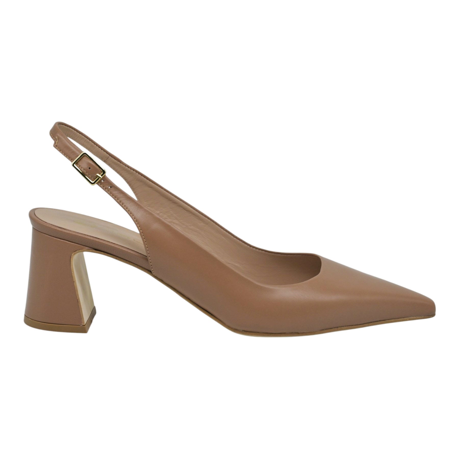 Mourtzi 561Z05 Γοβάκια Slingback με Χοντρό Τακούνι - Bisquit