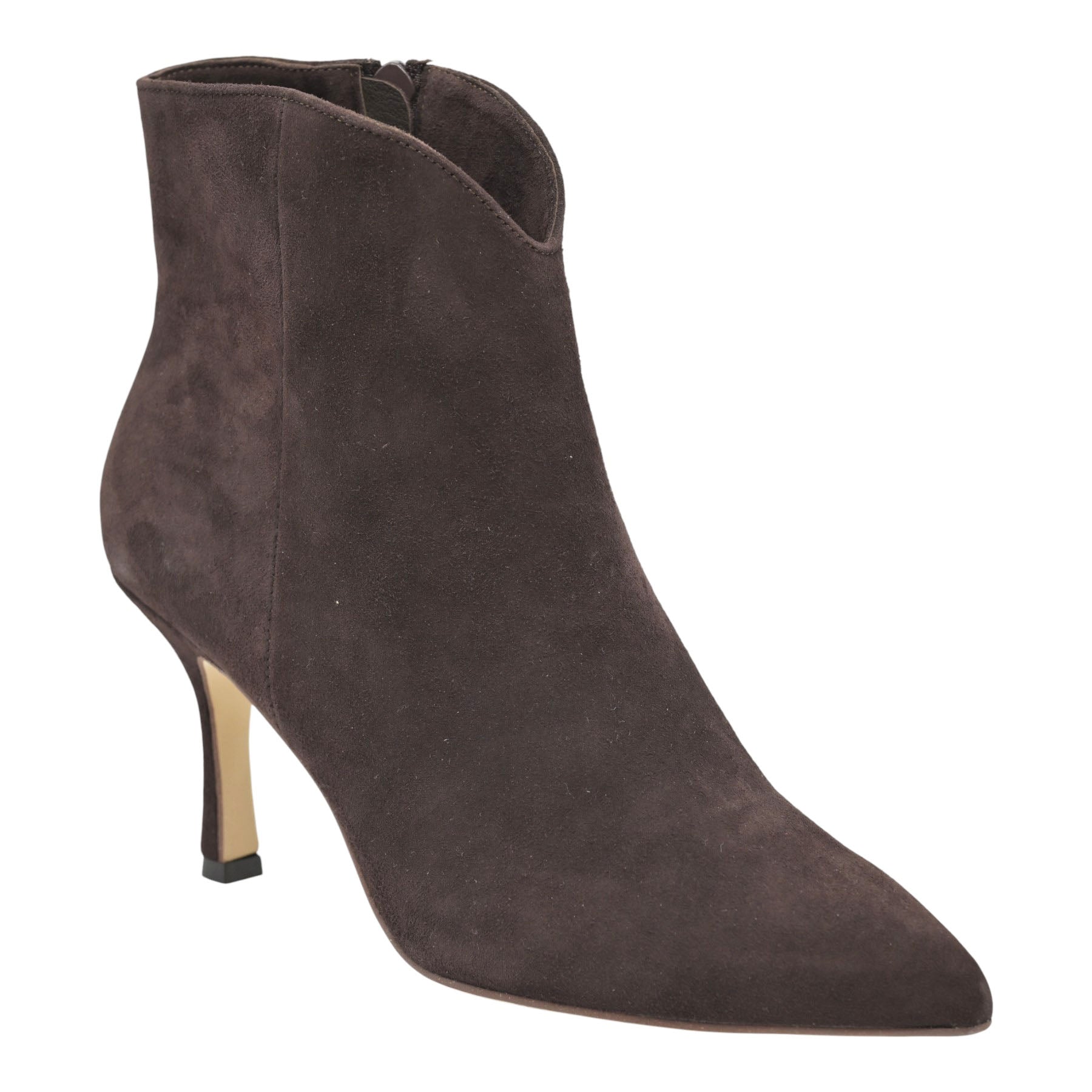 Mourtzi 71426 Μποτάκια Αστραγάλου με Τακούνι - Καφέ Σουέντ