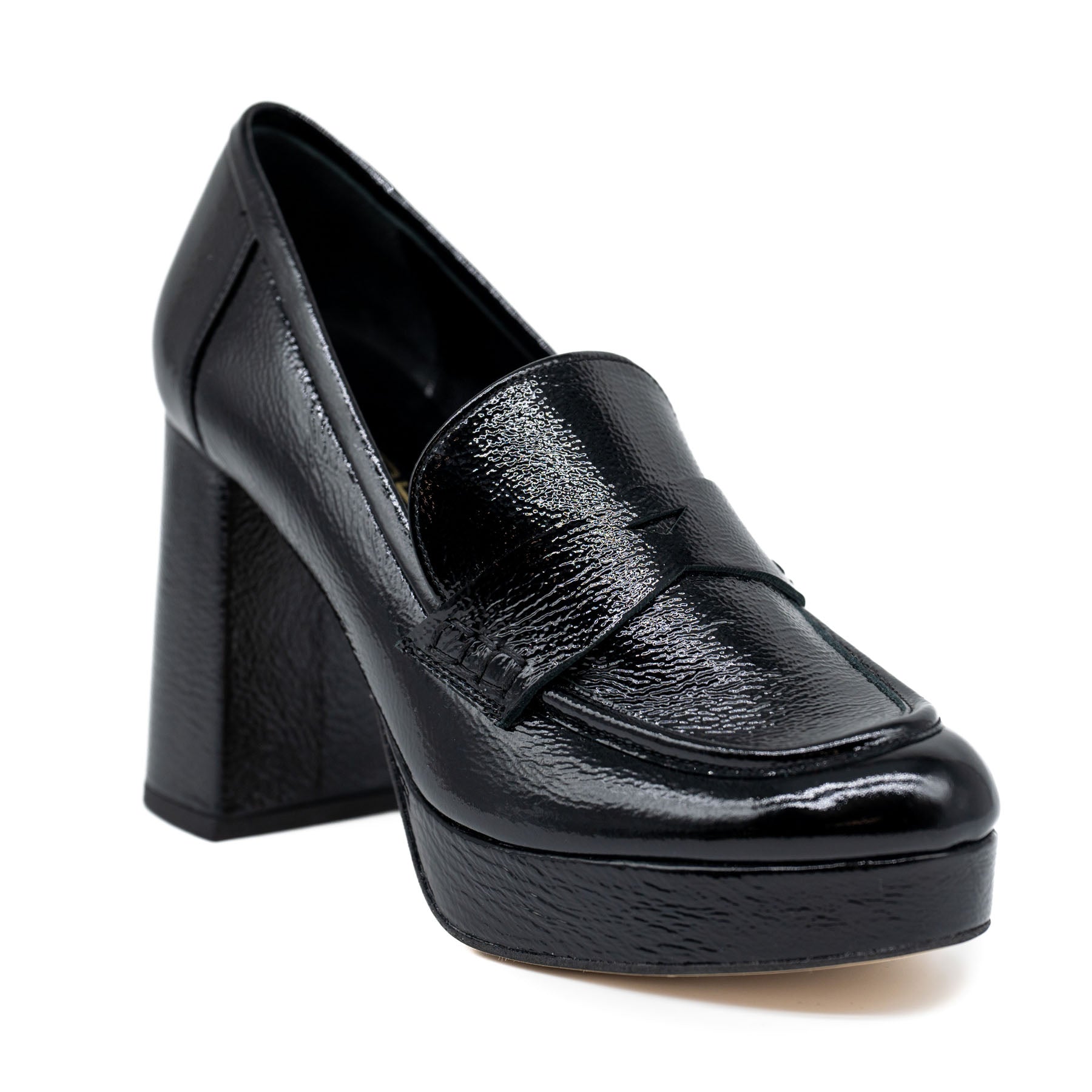 Mourtzi 92313 Γόβες Loafers - Μαύρο Λουστρίν