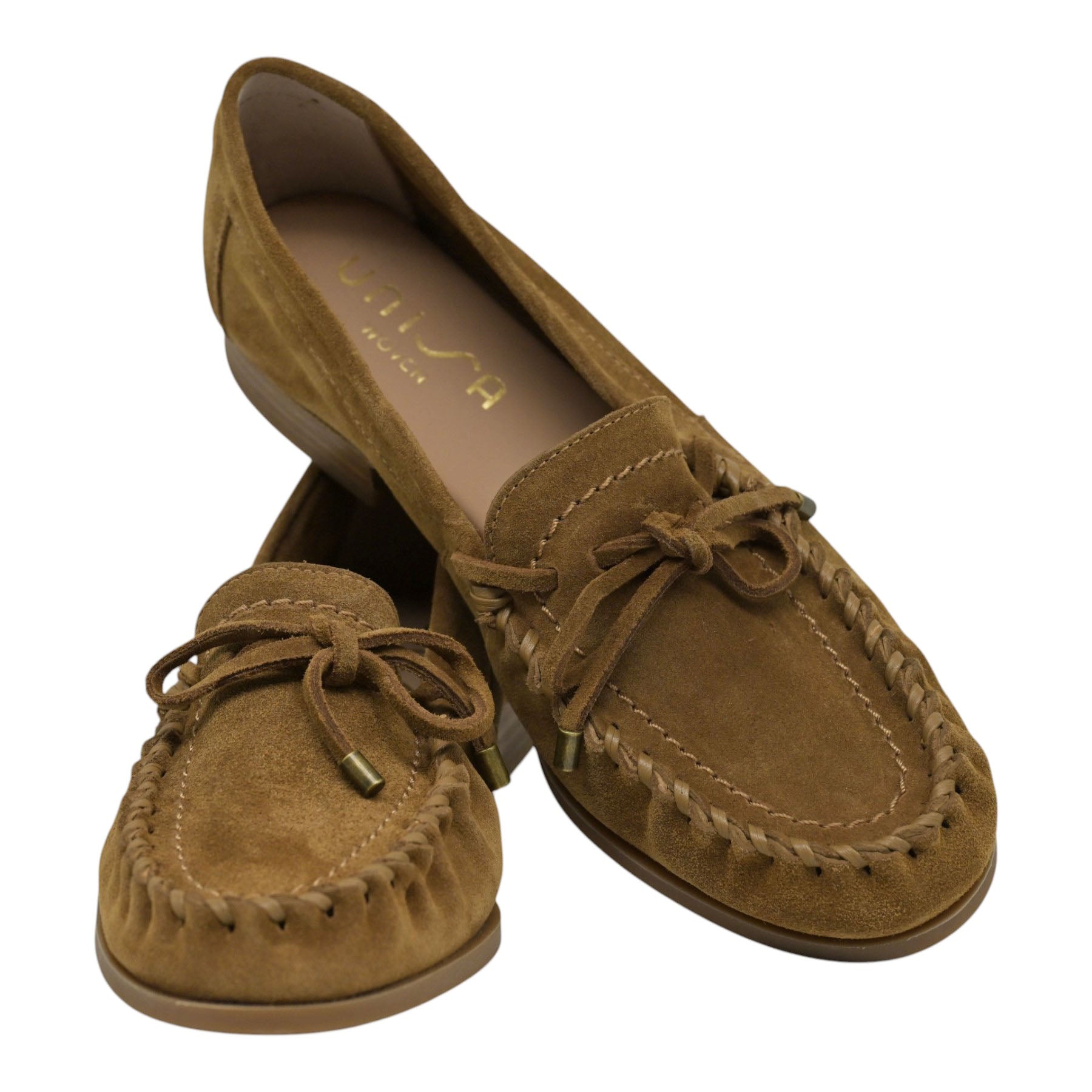 Unisa Dalma Μοκασίνια με Κορδόνια - Cognac Σουέντ