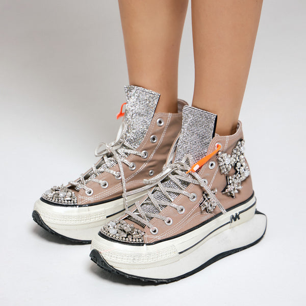 Nan-ku DFA-03 Sneakers Δίπατα με Κρύσταλλα - Taupe